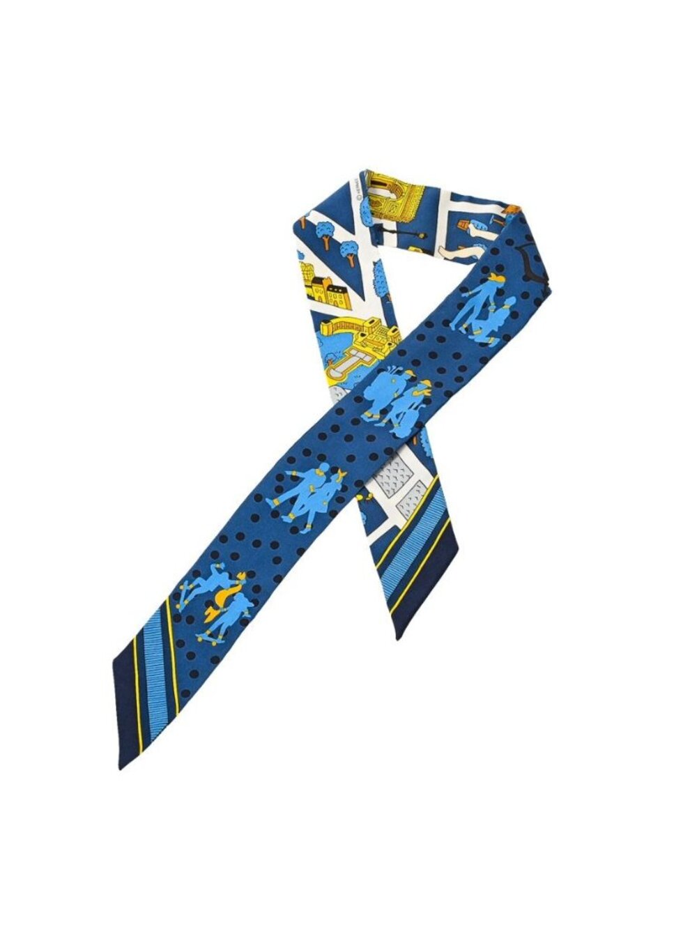 Hermes Scarf Twilly Scarves Blue